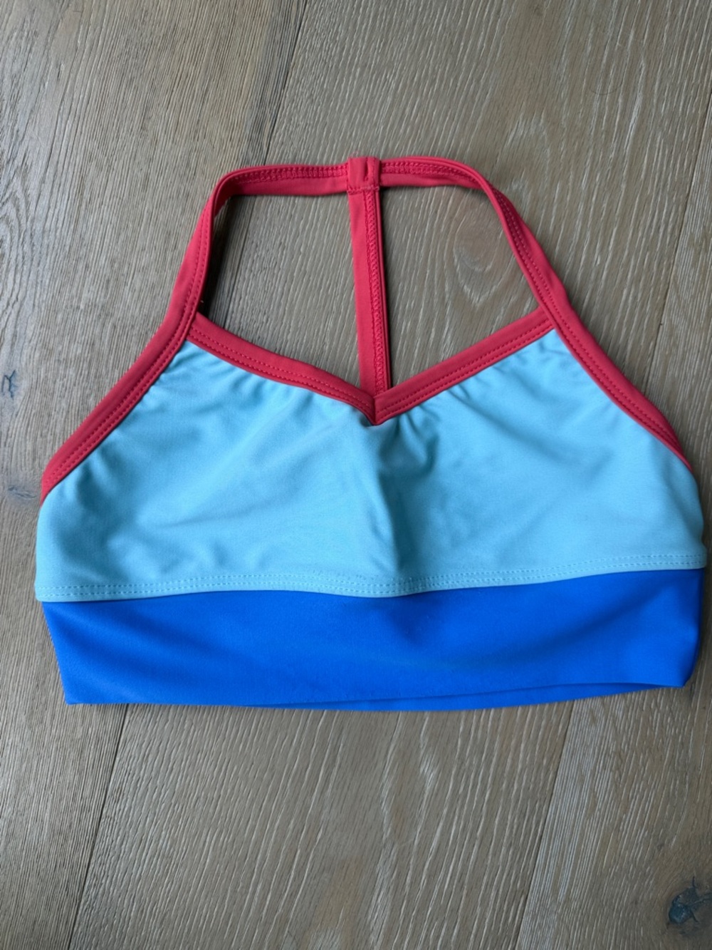 Girls Five Dancewear Top in Coral, Light Blue & Royal Blue, YXL